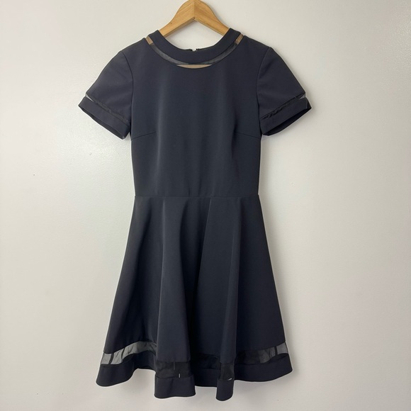 Alice + Olivia Frances Flared Mini Dress Size 4 Black - Picture 3 of 13